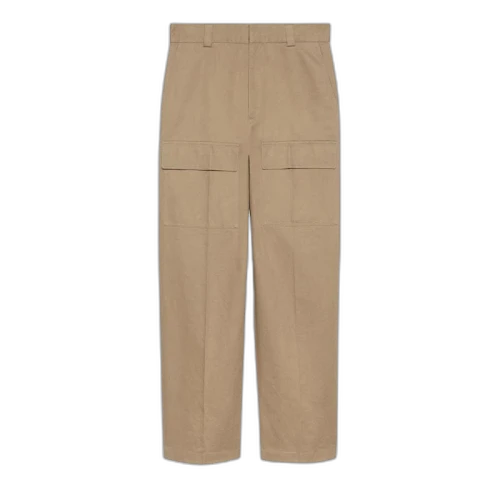 Gucci Cotton Wide Leg Cargo Pants Light Brown