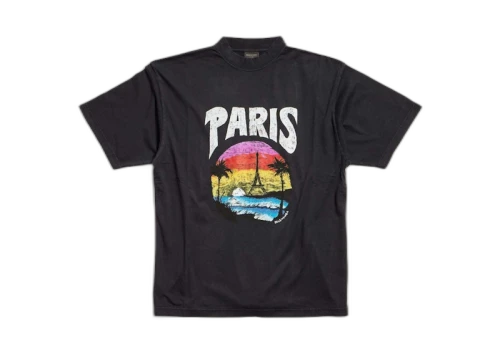 Balenciaga Paris Tropical T-shirt Medium Fit Black