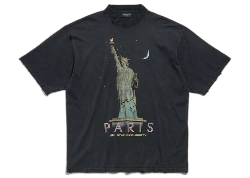 Balenciaga Paris Liberty Medium Fit T-Shirt Black