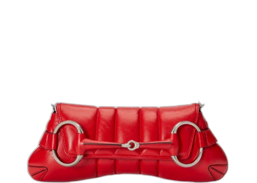 Gucci Horsebit Chain Medium Shoulder Bag Red