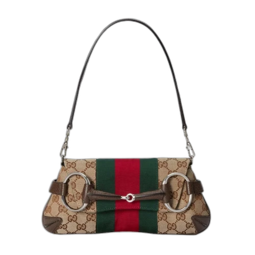 Gucci Horsebit Chain Small Shoulder Bag Beige/Ebony