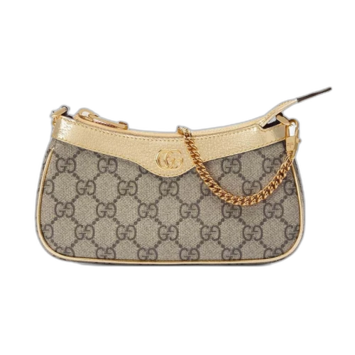 Gucci Ophidia Mini Bag Beige/Ebony/Metallic Gold