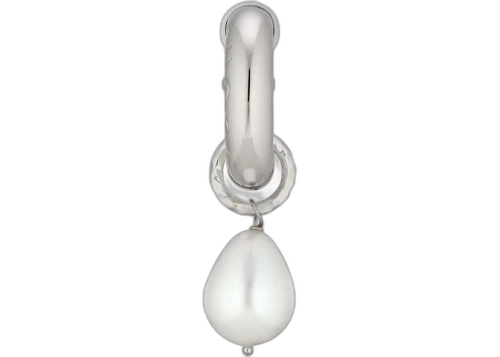 Gucci Pearl Charm Single Earring Palladium-tone