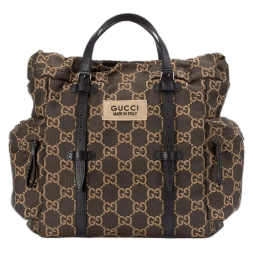 Gucci Medium GG Polyester Tote Bag Ebony/Beige