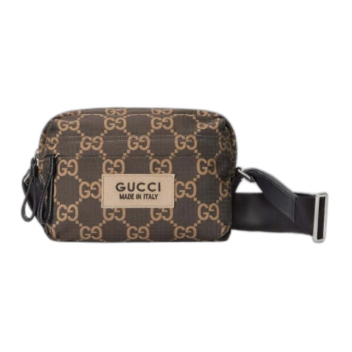 Gucci Medium GG Polyester Crossbody Bag Ebony/Beige