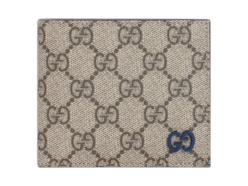 Gucci Monogram Bifold Wallet Beige/Ebony/Blue