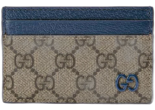 Gucci GG Supreme Card Holder Blue/Beige