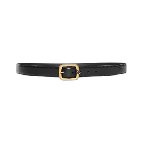 Gucci Rectangle Buckle Leather Belt 'Black/Muse Burgundy'