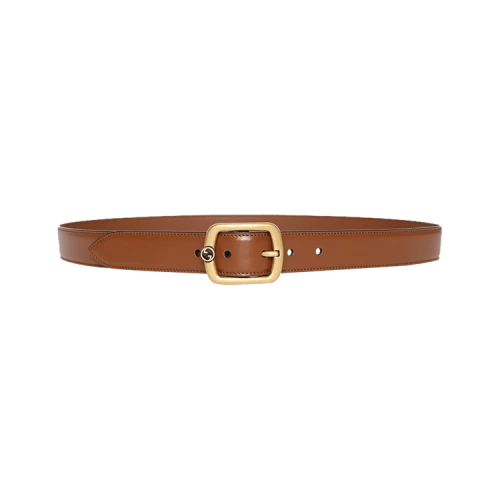 Gucci Rectangle Buckle Leather Belt 'Cuir/Muse Burgundy'