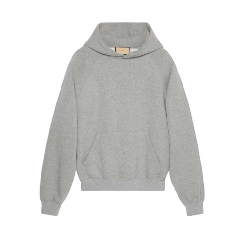 Gucci Cotton Hooded Sweatshirt with Print Grey