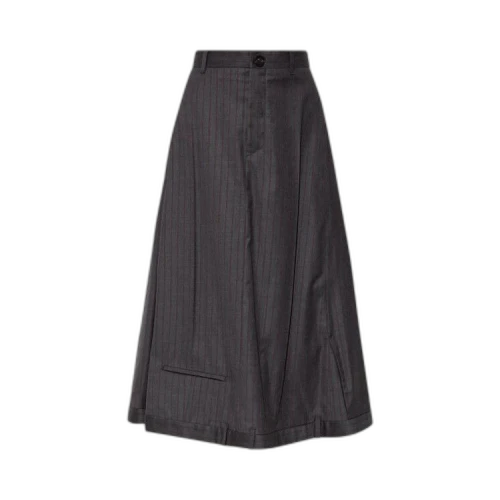 Balenciaga Striped Virgin Wool Skirt 'Grey/Red'