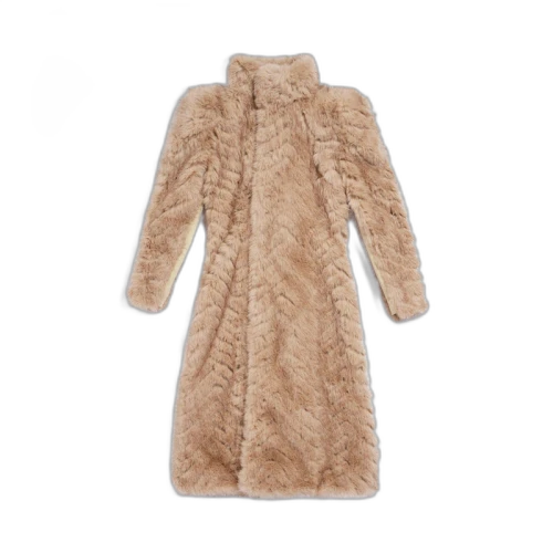 Balenciaga Round Shoulder Fitted Coat in Beige Beige