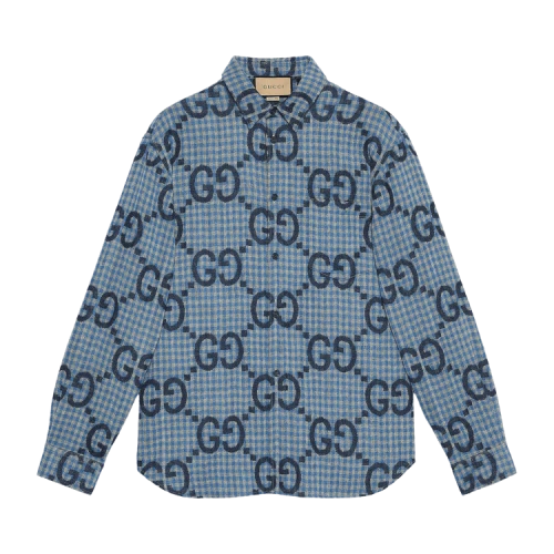 Gucci Check Shirt 'Azure/Blue'