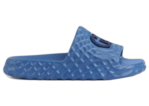 Gucci Slide Sandal Interlocking G Blue Water Ripples