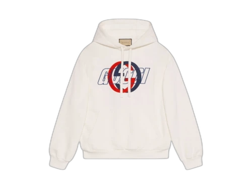 Gucci Cotton Jersey Hooded Sweatshirt Off White