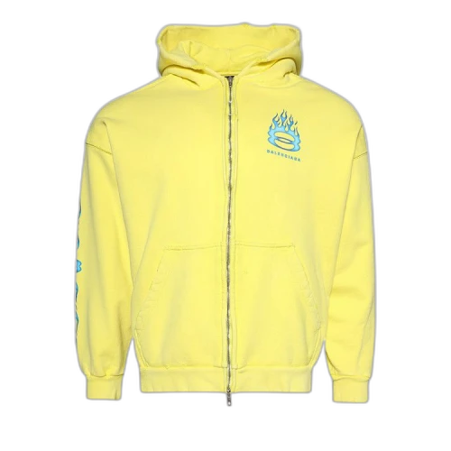 Balenciaga Zip-Up Hoodie 'Faded Yellow'