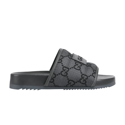 Gucci GG Slide Sandal 'GG Monogram - Grey Black'