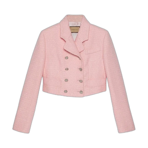 Gucci Cropped tweed jacket with sequins 'Classic Pink'