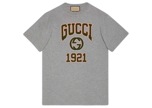 Gucci Logo Print T-shirt Gray