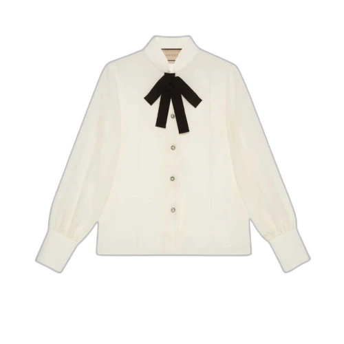 Gucci Silk Crepe De Chine Shirt Ivory