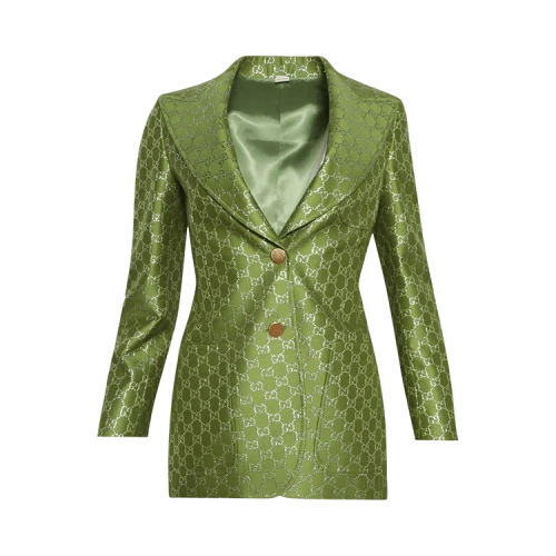 Gucci Wool Lame Jacket 'Light Green/Silver'