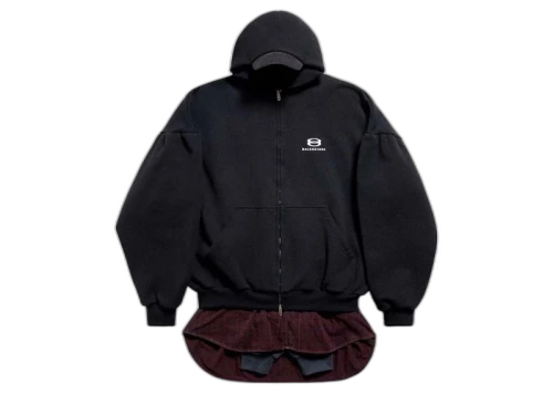 Balenciaga Layered Hoodie Black