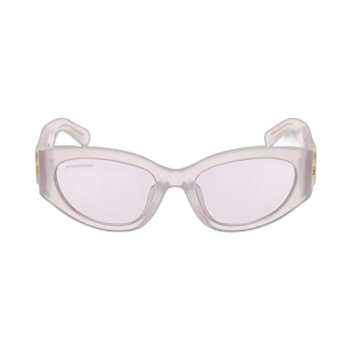 Balenciaga Bossy Round Frame Sunglasses 'Milky Transparent/Pink'