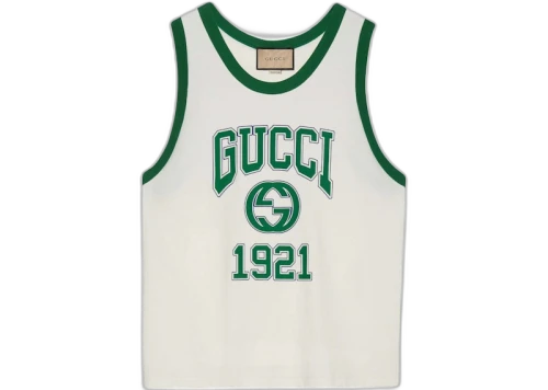 Gucci Logo Print Tank Top White/Green