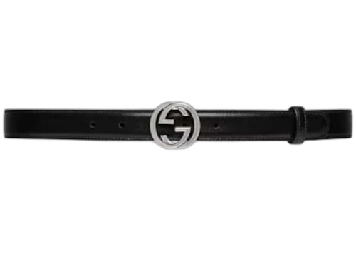 Gucci Interlocking G Belt Black/Silver-tone