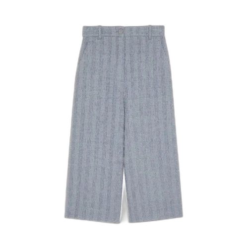 Gucci Wool Tweed Trousers 'Turquoise Blue'