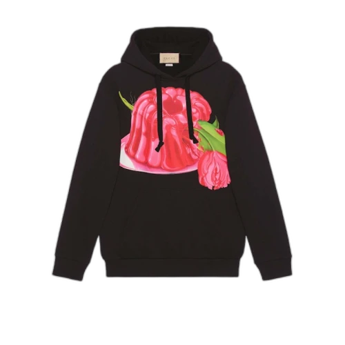 Gucci Cotton Jersey Printed Sweatshirt Black