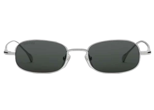 Gucci Rectangular Frame Sunglasses Silver/Grey (779496 I3330 8112)