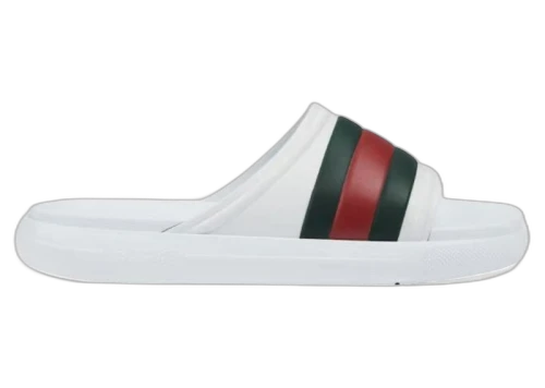 Gucci Web Slide Sandal White Green Red