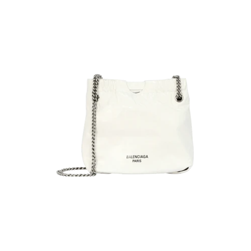 Balenciaga Crush Xs Leather Tote Optic White
