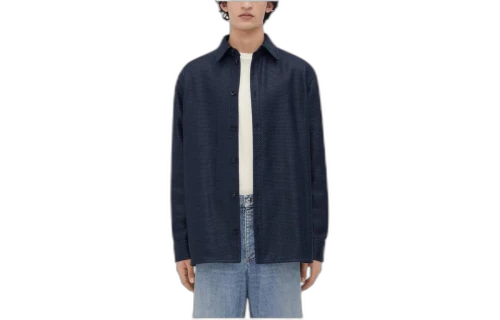 Bottega Veneta SS24 Leather Jacket Men's Blue