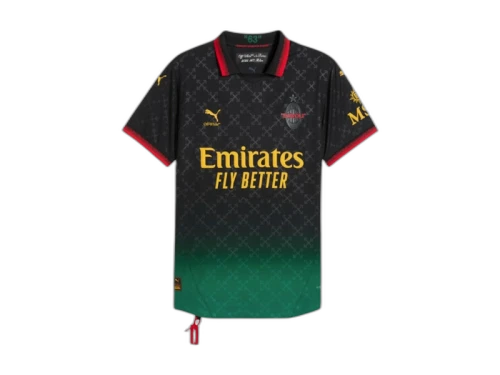 OFF-WHITE x Puma AC Milan Authentic Jersey Black/Power Green