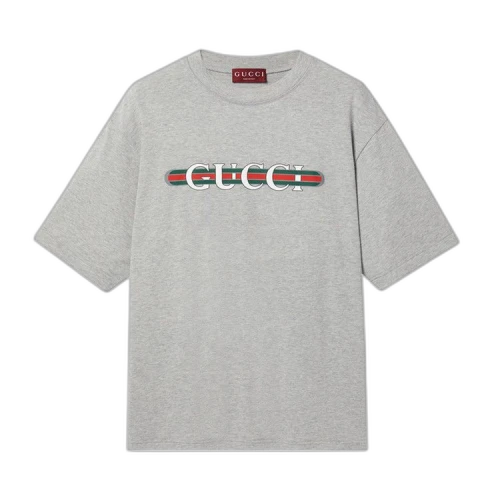 Gucci Web Logo T-Shirt 'Grey Melange'
