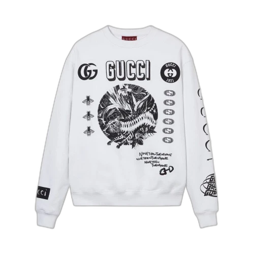 Gucci Interlocking Logo Crewneck Sweatshirt 'White'