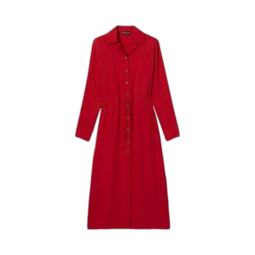 Gucci Silk Jacquard Dress 'Classic Red'
