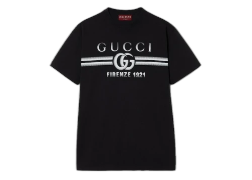 Gucci Cotton Jersey Gucci Print T-Shirt Black