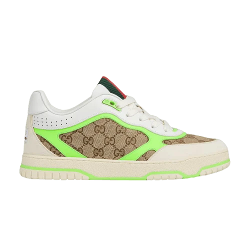 Gucci Re-Web Sneaker 'GG Canvas - Beige Fluorescent Green'