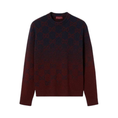 Gucci Degrade Wool Jacquard Sweater 'Ink/Bordeaux'
