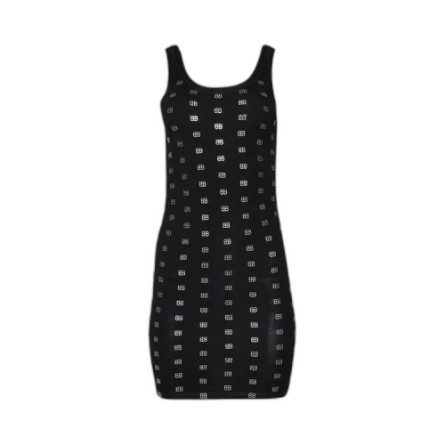 Balenciaga Uw Strass Tank Top 'Black/Silver'