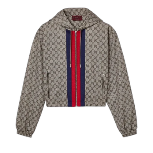 Gucci Technical Jersey Zip Jacket 'Beige/Ebony'