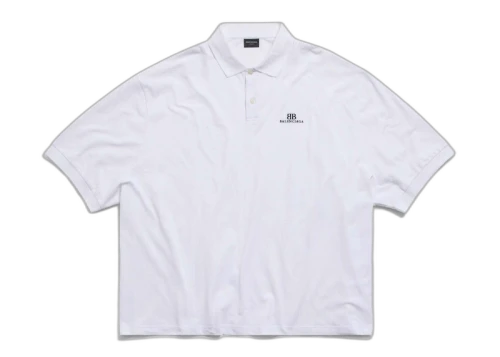 Balenciaga BB Classic Polo Shirt Oversized for Men White