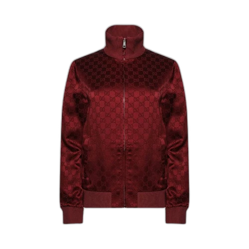 Gucci Jacquard Zip Jacket 'Rosso Nuovo'