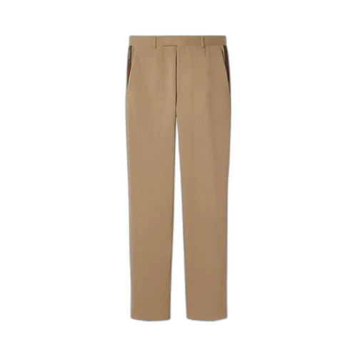 Gucci Web Triband Gabardine Trousers 'Saturn'