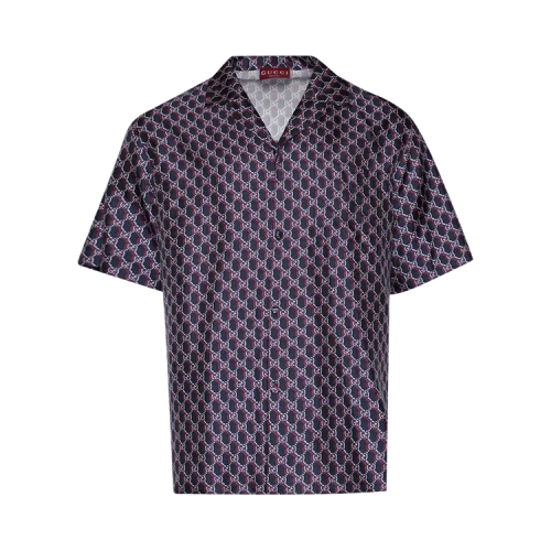 Gucci Monogram Vacation Shirt 'Blue/Red'