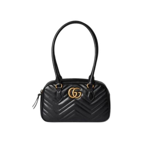 Gucci Marmont Leather Small Top Handle Bag 'Black'