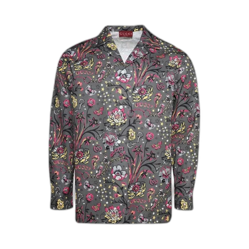 Gucci Floral Punk Print Shirt 'Stone/Magenta'